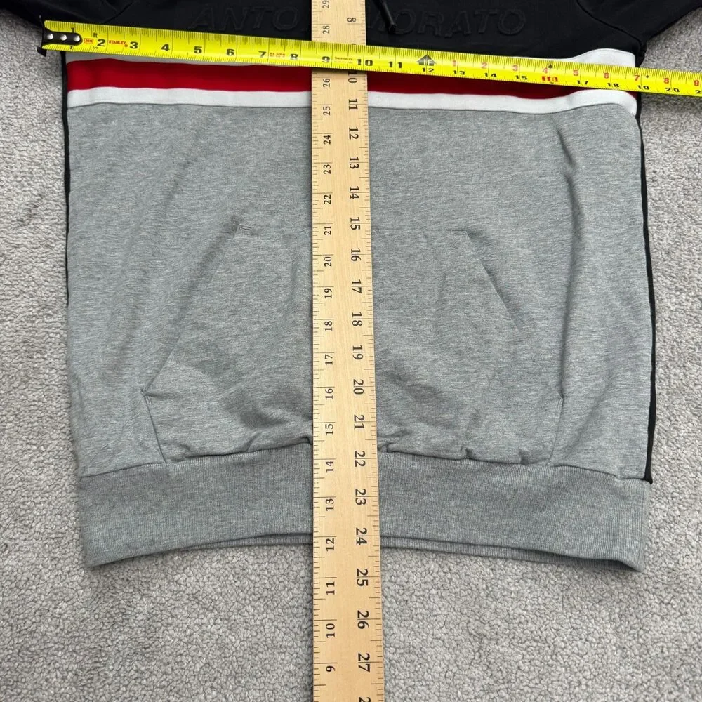 Antony Morato Colorblock Hoodie Pullover Sweatshirt Mens Small Black Gray Casual